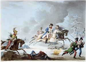 Bonaparte à la bataille de Krasnoi - dans « Guerres napoléoniennes » par Sutherland, Dubourg, Londres - Unknown artist