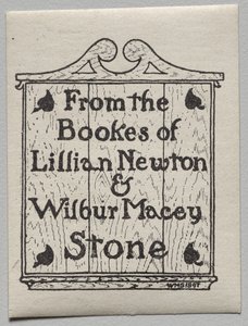 Ex-libris : Lillian Newton et Wilbur Macey Stone - Unknown artist