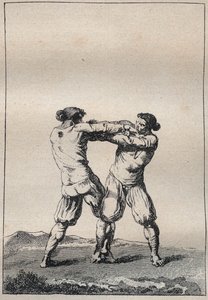 Lutteurs bretons gravure dans « Voyage dans le Finistère ou État de ce département en 1794 et 1795 » par Jacques Cambry (1749-1807) - Unknown artist