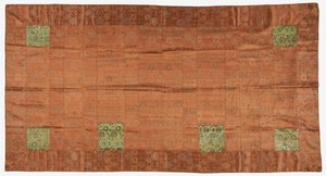 Brocade, soie. Une robe de moine bouddhiste, patchée; kesa
