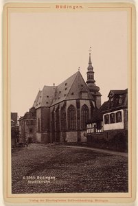 La ville de Budange. Église de la ville. - Unknown artist