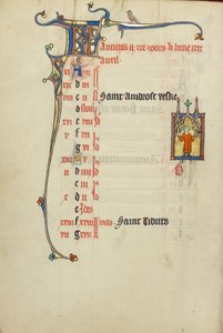 Page du calendrier pour le mois d