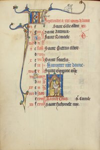 Page de calendrier pour septembre ; semis - Unknown artist