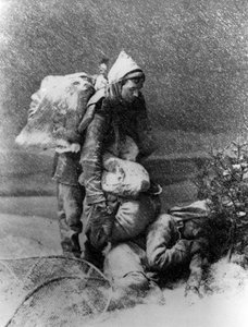 Canada : La vie du trappeur, réveil sous la neige - BN Montréal. - Unknown artist