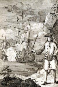 Le capitaine Henry Avery prenant un des navires du Grand Moghol - Unknown artist