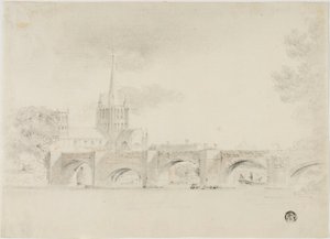 Église cathédrale et pont, Hereford - Unknown artist