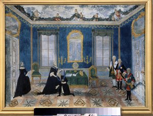 Catherine II de Russie rappelle le chancelier Alexey Bestoujev Rioumine à la cour - Unknown artist