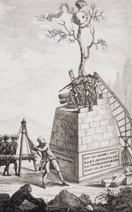 Charge contre Necker - Frontispice dans « Supplément à la vie privée et ministère érielle de M. Necker, Directeur général des Finances » par un citoyen, éd. Pellet, Genève - Unknown artist