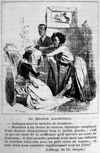 Charlatanisme : satire sur la consultation des magnétiseurs hypnotiseurs pour traiter les maladies. D