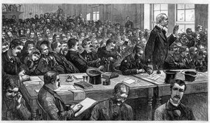 Charles Julius Guiteau (1841-1882), assassin du président américain James Abram Garfield (1831-1881), pendant son procès en 1881, États-Unis