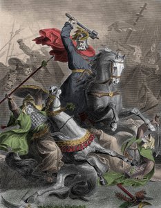 Charles Martel (690-741) menant les Francs à la bataille contre l