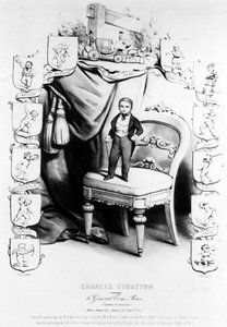 Charles Sherwood Stratton surnommé Général Tom Pouce (General Tom Thumb) (1838-1883), le célèbre nain du cirque Barnum.