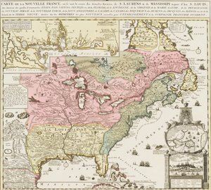 Carte du sud des États-Unis montrant le fleuve Mississippi et Saint-Louis, c. 1720 - Unknown artist