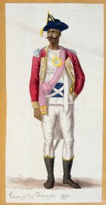 Cipayes du Bengale (Inde) - gravure, fin XVIIIe siècle - Unknown artist