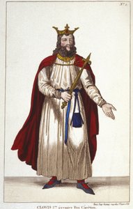 Clovis I (466-511), Roi des Francs, Dynastie des Mérovingiens. Gravure de 1830 - Unknown artist