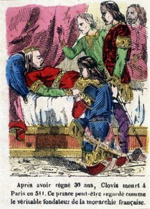 Clovis sur son lit de mort en 511 - Unknown artist
