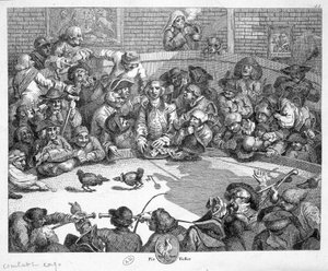 Combat de coqs - gravure