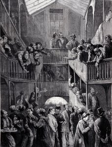 Constantinople : la bourse dans le faubourg de Galata en 1878