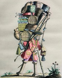 Costumes de Paris à travers les siècles - Gravure n°81 intitulée "Admire la Force" - Caricature faite par des apothicaires contre Armand Nompar II de Caumont (1679-1761) Duc de La Force accusé de monopole en 1721 - Unknown artist