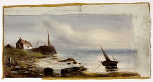 Cottage sur le rivage - Unknown artist