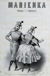 Couple de danseurs de polka pour Strauss «Marienka» - Unknown artist