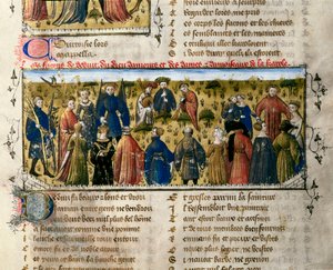Divertissements de cour : danses et jeux. La scène se déroule en présence des dieux de l