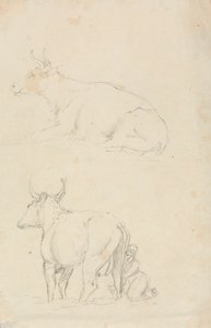 Vaches et laitière - Unknown artist