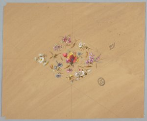 Conception pour papier peint et textiles : Fleurs - Unknown artist