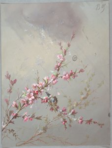 Design pour papier peint et textiles : Fleurs et oiseaux