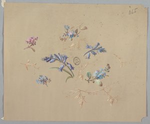 Conceptions pour papiers peints et textiles : Fleurs - Unknown artist