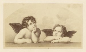 [Détail des chérubins de la "Madone Sixtine" de Raphaël].