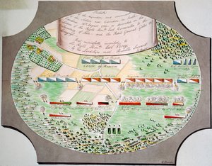 Diagramme des lignes de combat de la bataille de Camden, en Caroline du Sud, le 16 août - Unknown artist