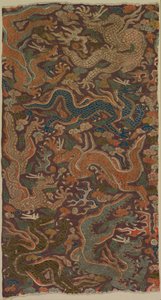 Dragons poursuivant des perles enflammées - Unknown artist