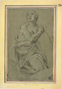 Femme nue drapée et agenouillée - Unknown artist
