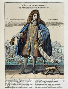 Estampe satirique hollandaise contre Louis XIV : Bataille de la Hougue ou la flotte française, armée pour restaurer Jacques II et commandée par Anne Hilarion de Costentin (Cotentin), comte de Tourville (1642-1701), fut vaincue et partiellement détruite le  - Unknown artist