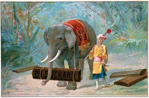 Éléphant et Cornac, publicité "Suchard", v. 1895 - Unknown artist