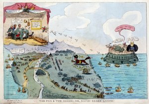 Caricature anglaise de Napoléon Bonaparte - dans Napoléon Ier, caricatures, collection factice. 1814 - 1815. B.H.V.P. - Unknown artist