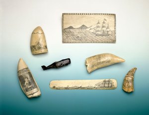 Dent de cachalot gravée, milieu du 19e siècle - Unknown artist