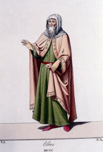 Gravure du 19ème siècle représentant un Juif vers 1300