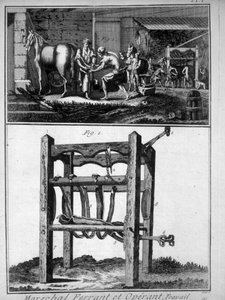 Gravure représentant le maréchal-ferrant du 18ème siècle. - Unknown artist