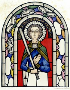 Gravure représentant le vitrail de Saint Timothée, de l