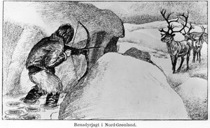 Esquimau chassant le gibier avec un arc - Ervin Astrup, North Blandt Polens Naboer Kistriana