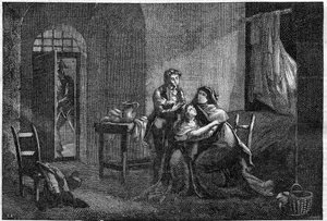 Eugène et Hortense Beauharnais consolant leur mère Joséphine de Beauharnais dans sa prison (Prison des Carmes)