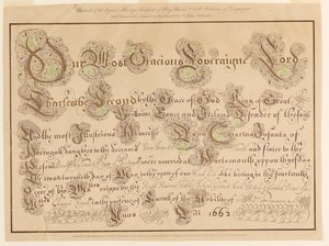 Fac-similé du certificat de mariage original de Charles II et Catherine de Portugal - Unknown artist