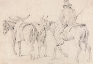 Fermier avec des mules - Unknown artist