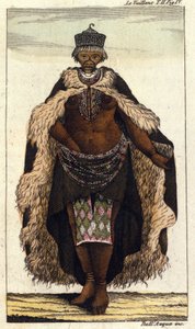 Membre féminin de la tribu sud-africaine des Hottentots, gravure de 1820