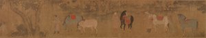 Figures et chevaux dans le paysage - Unknown artist