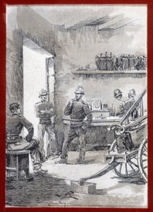 Pompiers dans une caserne : poste de ville - n.d. - Unknown artist