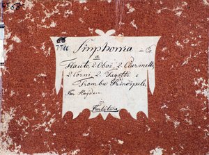 Première page de la partition musicale de la Symphonie 66 en si bémol majeur par J Haydn - Unknown artist