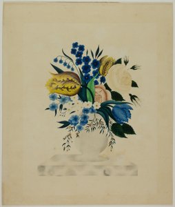 Fleurs dans un vase en marbre - Unknown artist